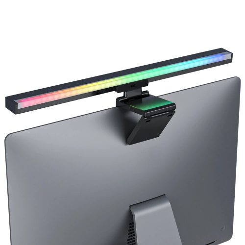 BlitzWolf® BW-CML2 Pro - Gamer RGB Monitor LED lámpa távirányítóval - szemkímélő bevonat, 400-1000 Lux, 2700K-6500K színhőmérséklet, USB táp