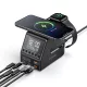 BlitzWolf® BW-FW10 - 240W-os asztali gyorstöltő és ébresztő óra, 6db USB töltőport (Type-C és USB-A) + vezeték nélküli töltés