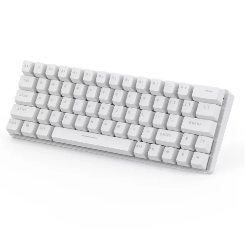 BlitzWolf BW-KB1 fehér gamer billentyűzet - mechanikus gombok, RGB LED világítás, vezetékes és vezeték nélküli használat, IPX4 