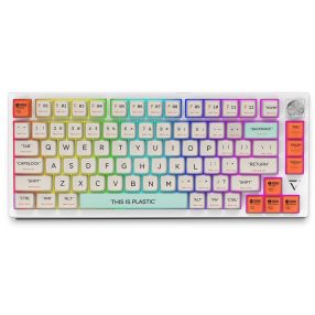   BlitzWolf BW-KB3 fehér mechanikus gamer billentyűzet - 75%-os méret, Gasket Mount Gateron Yellow Pro switch - Type-C + Bluetooth + 2.4G kapcsolat, battery, Win/MacOS/iOS/Android