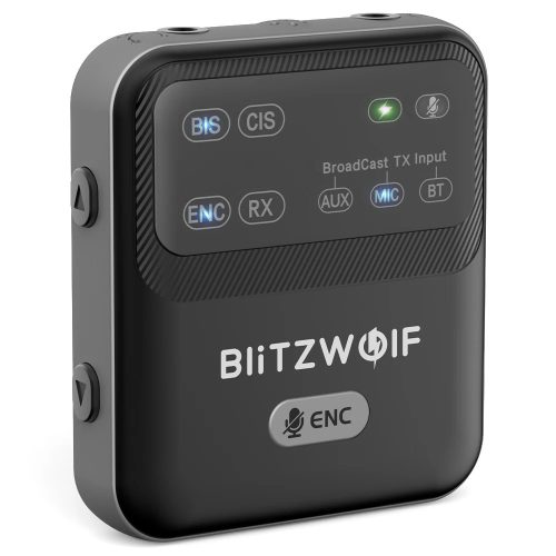 BlitzWolf® BW-LE523 - Bluetooth V6.0 HD™ zene fogadó és küldő egység + beépített mikrofon, 100 méteres hatótáv