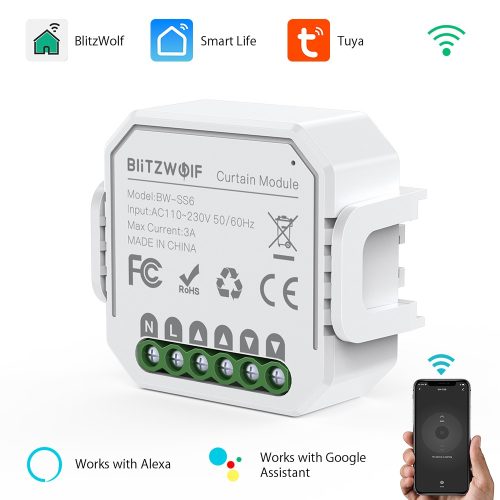 Blitzwolf® BW-SS6 Wifis okos SMART redőny / függönyvezérlő - Applikációs irányítás, időzítés, hang utasítás. Amazon Echo, Google Home és IFTTT integrálhatóság