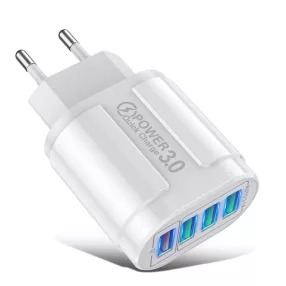  BlitzWolf® BK-385 - 4 USB-A portos, 48W fali gyorstöltő - Android és Apple telefonok gyorstöltésére - fehér