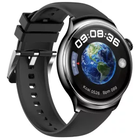  Blitzwolf® BW-AT4 Okosóra - AMOLED HD kijelző, Bluetooth telefonálás, üzenet értesítés és egészség + SMART funkciók, IP67 - Fekete