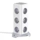BlitzWolf® BW-EC3 - Asztali USB töltő: 2xUSB-A + 2x USB-C töltőportok + 12x 230volt kimenet