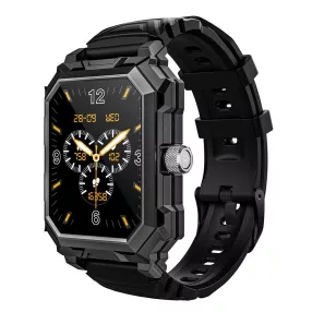   Blitzwolf® BW-GTS3 bluetooth okosóra - telefonálás az órával, emlékeztetők, véroxigén és vérnyomás mérés, IP69 vízálló - fekete