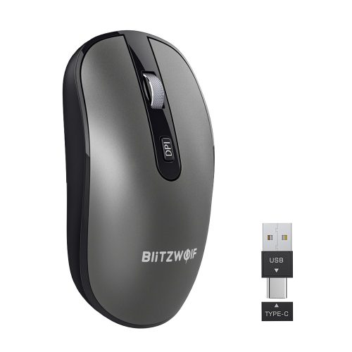 Blitzwolf BW-MO3 vezeték nélküli egér - Bluetooth + 2,4 Ghz-es vezeték nélküli kapcsolat, 2400DPI - ezüst