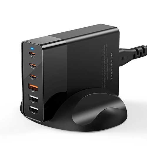 BlitzWolf® BW-S25 asztali USB gyorstöltő, 75W, 6 USB port (4db gyorstöltő + 2 normál port)