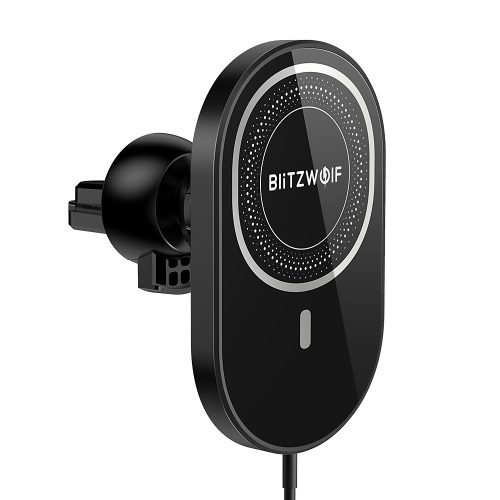 BlitzWolf® BW-CW4 - 15W vezeték nélküli autós gyorstöltő + autós mágneses telefon tartó