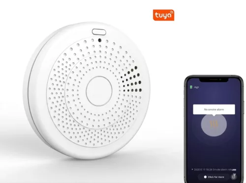 Okos szénmonoxid (CO) és füst érzékelés & riasztás, applikációs felügyelet, 85dB -es hang, 3 éves akku élettartam