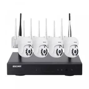   ESCAM WNK714 - 4db fémházas, kültéri WiFi IP dome kamera rendszer: 1080P,  színes éjjellátás, mozgásérzékelés, kétirányú hang, IP66