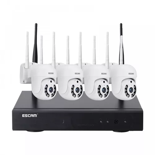 ESCAM WNK714 - 4db fémházas, kültéri WiFi IP dome kamera rendszer: 1080P,  színes éjjellátás, mozgásérzékelés, kétirányú hang, IP66