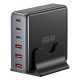 ESSAGER® DK-3C3A-85W - 85 Wattos USB-s asztali gyorstöltő - 6 port (3x Type C + 3x USB-A) Android, Apple és Windows rendszerekhez