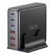 ESSAGER® DK-3C3A-85W - 85 Wattos USB-s asztali gyorstöltő - 6 port (3x Type C + 3x USB-A) Android, Apple és Windows rendszerekhez