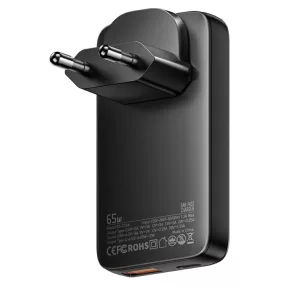   ESSAGER® ES-CD46 - 65 Wattos, Ultra slim USB-s fali gyorstöltő - 2 port (1x Type.C + 1x USB-A) Android, Apple és Windowshoz