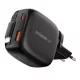 ESSAGER® ES-CD60 - 65 Wattos USB-s fali gyorstöltő, beépített, visszahúzható USB-C kábellel - 2x USB-C port + 1x USB-A
