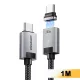 ESSAGER ES-X95 - 1 méteres, mágneses csatlakozású, Type-C - Type-C USB kábel. 240W töltés, gyöngyvászon borítás