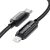 ESSAGER ES-X57 - 2 méter, Type-C - Lightning, USB kábel. Digitális kijelző, 29W töltés, gyöngyvászon borítás