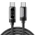 ESSAGER ES-X64 - 2 méter, Type-C - Type-C, USB kábel. Digitális kijelző, 100W töltés, gyöngyvászon borítás