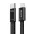 Essager ES-X85 USB-C - USB-C (0.25m) Kábel, 100W PD Gyorstöltő – Extra Rövid, Lapos kialakítás, Fonott Fekete Kábel