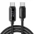 ESSAGER ES-X57 - 2 méter, USB Type-C - USB Type-C, USB kábel. Digitális kijelző, 100W töltés, gyöngyvászon borítás