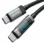ESSAGER ES-X47 - 1 méter, Type-C - Type-C, USB kábel. Digitális kijelző, 240W töltés, gyöngyvászon borítás