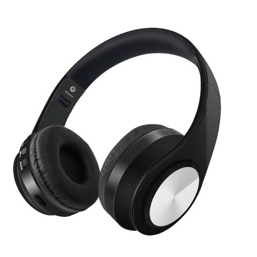 HiGi D-422 - Bluetooth 5.0 fejhallgató - 10 órás működési idő, 40mm-es hangszóró, beépített mikrofon, BT + 3,5 Jack kapcsolat - fekete