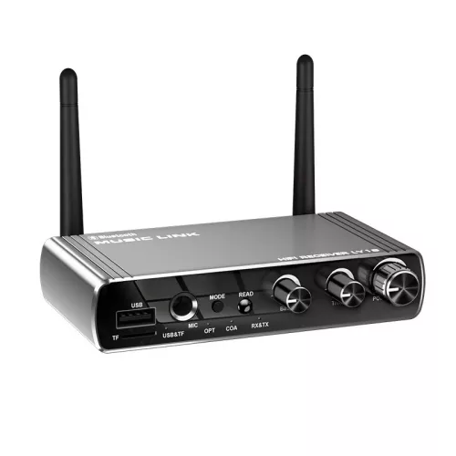 HiGi® LY18 Hi-Fi Bluetooth V5.4 Jeladó és Vevő (DAC Audio Konverter) Fém ház, távirányító, 30m hatósugár, 6 in 1