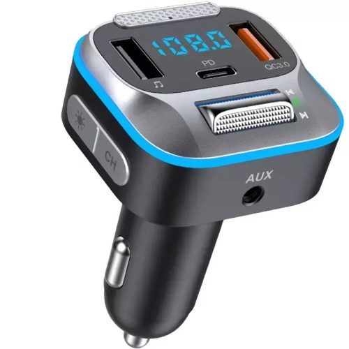 HiGi® - T73 szivargyújtóba dugható FM transzmitter & autós USB-s gyorstöltő