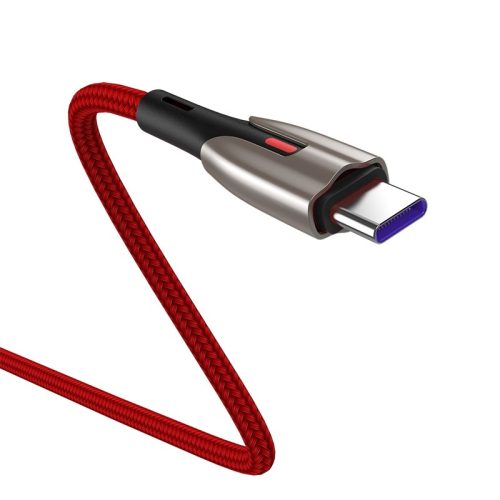 Joyroom S-M379 - 1 méter, 5.5 Amperes töltés, USB Type C kábel, cink bevonat, gyöngyvászon borítás