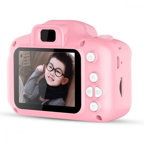 Gyerek fényképezőgép: 1080P, IPS LCD kijelző, beépített filterek - rózsaszín