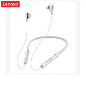   Lenovo HE05 Pro - Dupla hangszórós, nyakba akasztható Bluetooth sport fülhallgató zajszűrővel, mély basszus, hosszú üzemidő - Fehér