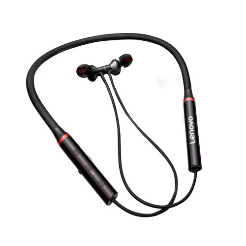 Lenovo HE05X 2ndGen - Nyakba akasztható Bluetooth sport headset zajszűrővel, mély basszussal, 10 óra üzemidővel - Fekete