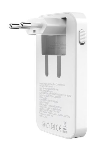 Mobile Origin® 65W GaN III Slim Charger - 65W GaN fali töltő, 1xUSB-A + 2xUSB-C