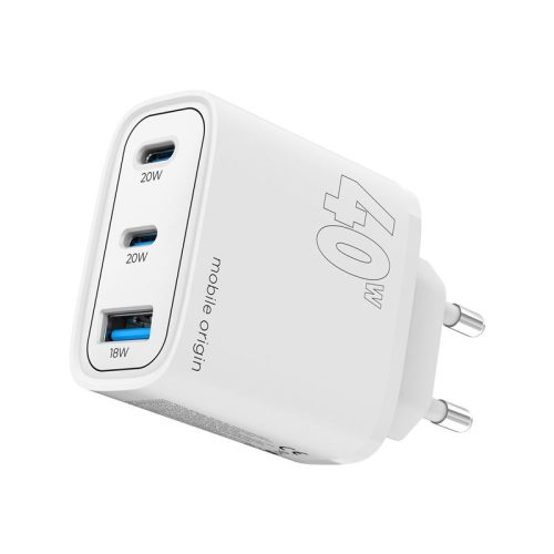 Mobile Origin MO13 - 40W GaN fali töltő, 1xUSB-A + 2xUSB-C