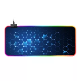   Vízálló RGB világítós egérpad - 14 féle fényhatással, méret: 800 x 300 x 4 mm (méhsejt)