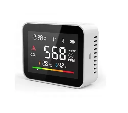 RSH® CO2V1 prémium SMART co2 mérő és riasztó - pontos mérés, kalibrálható kialakítás, 0-5000ppm mérés tartomány + pára és hőmérsékletmérés