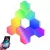 RSH® QG10 - Okos Hexagon színes (RGB) fali lámpa - 10 db-os, Applikációs + távirányítás, RGB színskála, falra ragasztható