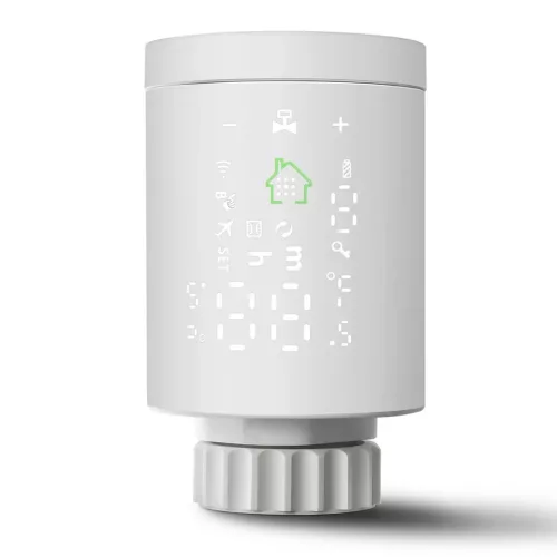 RSH® RV05 - Okos termosztatikus radiátorszelep. 1 év elem használat, nyitott ablak riasztás, számtalan automata funkció, Danfoss adapter.