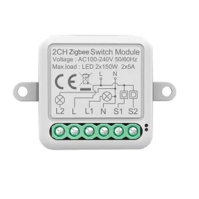   RSH® SB02 ZigBee -2 csatornás SMART kapcsoló - Applikációs irányítás, időzítés, hang utasítás. Amazon Echo, Google Home és IFTTT integrálhatóság