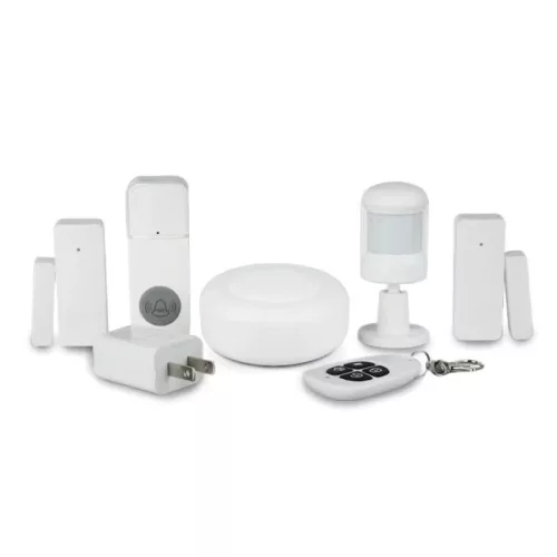RSH® SK04 Smart Home biztonsági riasztó központ APP vezérléssel - WiFi, akku, 3db érzékelő, csengő, távirányító