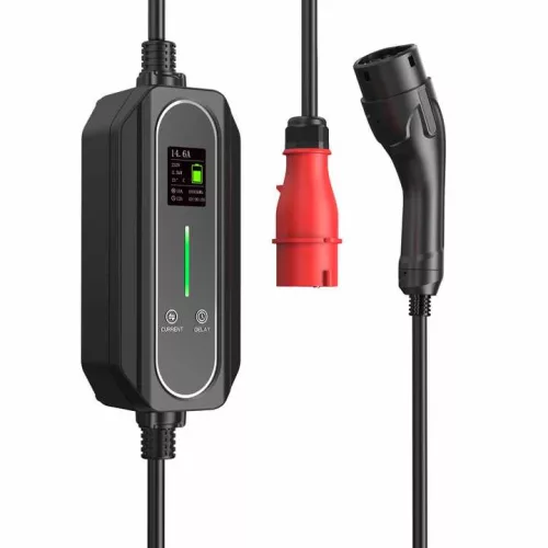 Raedian 22kW | 3x32A | Type 2 | Portable EV Charger - Három fázisú (3x32A) hordozható elektromos autó töltő | 5m kábel 