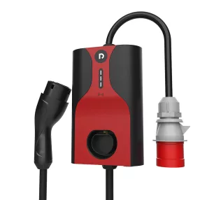   Raedian NORA AC Wallbox - 11kW | 3x16A | Type 2 | - Három fázisú (3x16A) Wallbox / hordozható elektromos autó töltő | 5m kábel - Piros