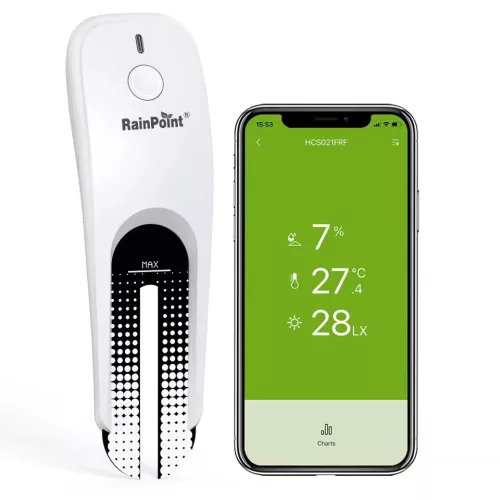 RainPoint® HCS021FRF - Kültéri talajnedvesség érzékelő és fénymérő - 60m hatótáv, visszamenőleges adatkövetés