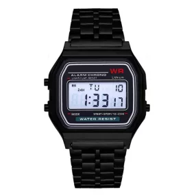   Retro kvarc karóra - fekete szín, cseppálló kivitel (IP44), rozsdamentes ház