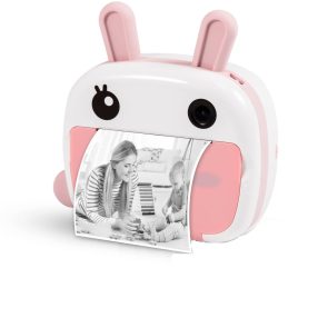   Searysky KX-06AP - Gyermek fényképező és azonnal nyomtató egyben. 1080P felbontás, nagy kijelző - rózsaszín