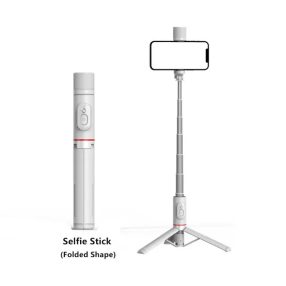   Q12s - Tripod és szelfi bot - kivehető Bluetooth távirányító | 750mm hossz | LED világítás és vaku | erős alumínium szár - fehér