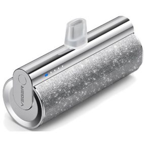   Veger Lipstick-C Power Bank USB Type-C csatlakozóval - 5000mAh kapacitás, PD3.0 töltés - Ezüst