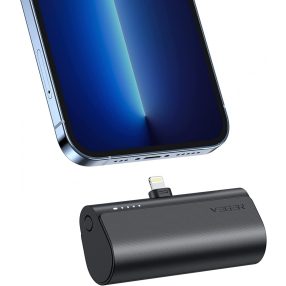   Veger PlugOn Lightning - 5000mAh Power Bank beépített USB Lightning csatlakozóval Apple termékekhez, 1x 20W / PD3.0