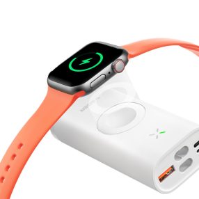   VEGER W1162S MagFan hordozható akkumulátor - 10000 mAh, beépített kábel és Apple Watch és minden QI eszköz töltésére, fehér